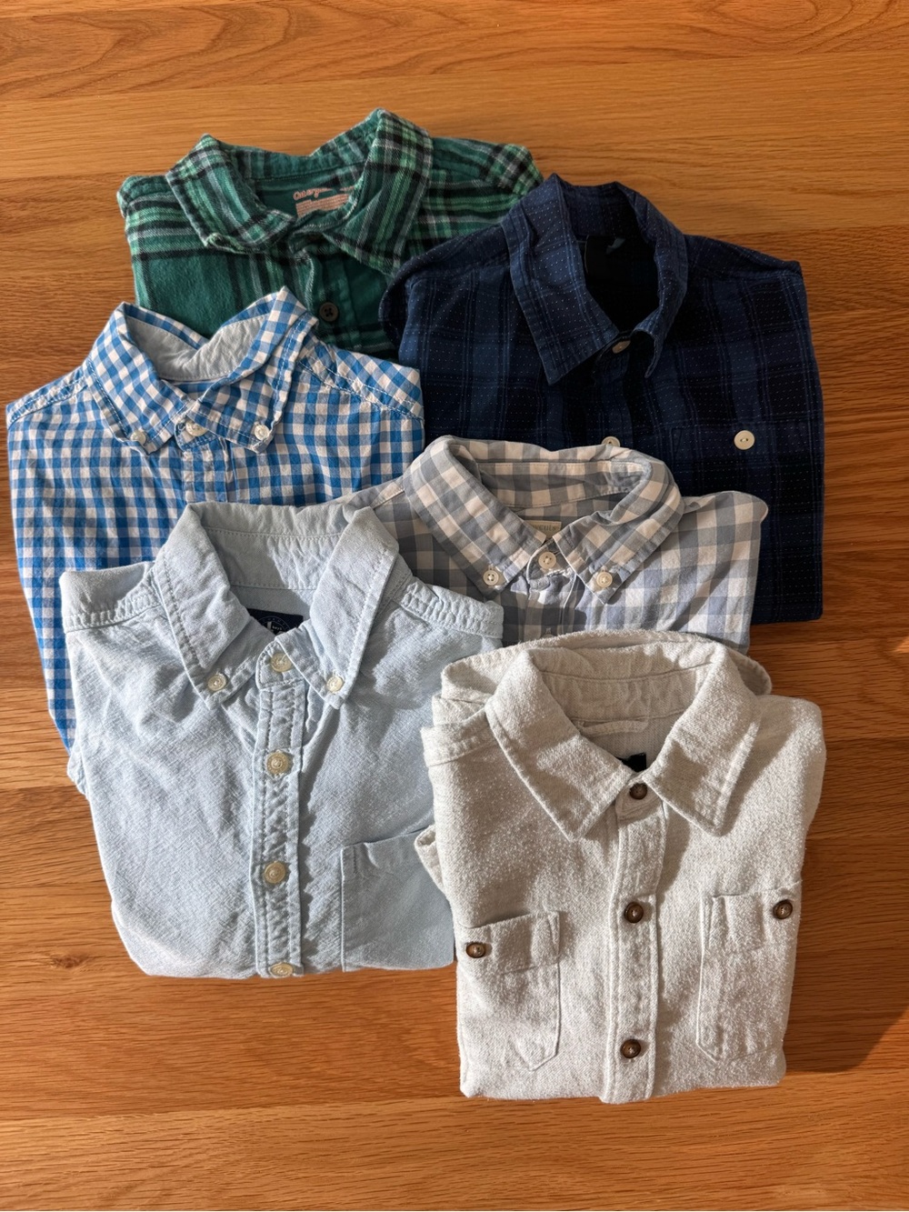 Kids Button-Down Shirts 6 pack all size small/6-7